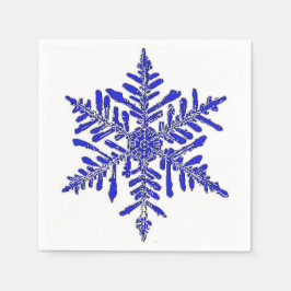 Blue Snowflake Paper Cocktail Napkin Serviette