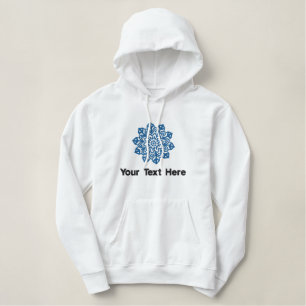 Blue Snowflake Personalisiert Bestickter Hoodie