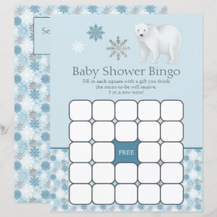Blue Snowflake Polar Bear Baby Shooting Bingo Game