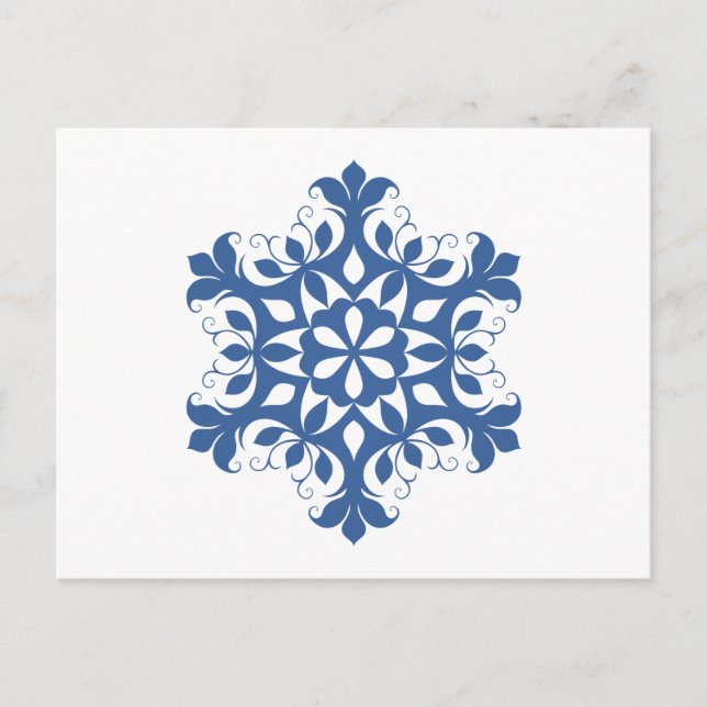 Blue Snowflake Postcard Postkarte (Vorderseite)