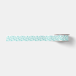 Blue Snowflake Satin Ribbon Satinband