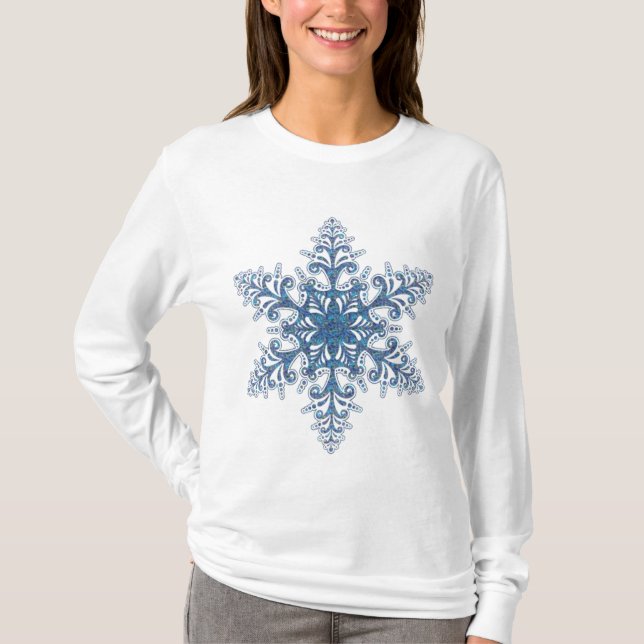 Blue Snowflake Shirt (Vorderseite)