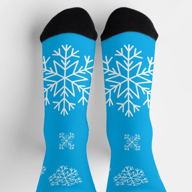 Blue snowflake socks socken (Oben)