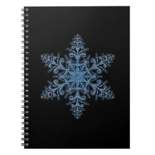 Blue Snowflake Spiral Notebook Notizblock