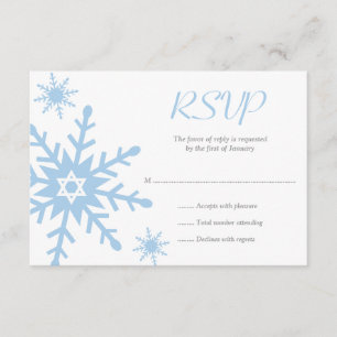 Blue Snowflake Star von David Bat Mitzvah UAWG RSVP Karte