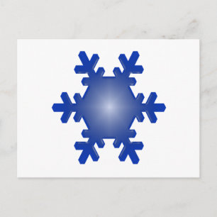 Blue Snowflake Sternexplosion auf Weiß Postkarte
