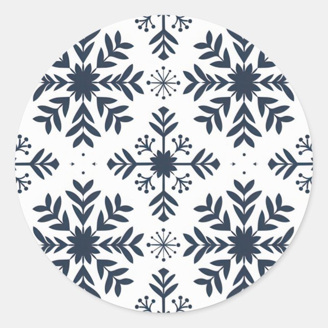 Blue Snowflake Sticker (Vorderseite)