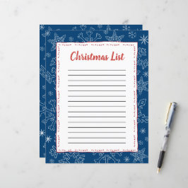 Blue Snowflake Weihnachten BG Santa Wish List