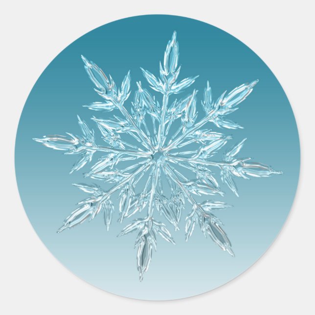 Blue Snowflake Weihnachts-Umschlag Aufkleber Stick (Vorderseite)