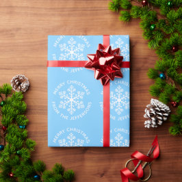 Blue Snowflake Weihnachts-Wrapping Paper Geschenkpapier