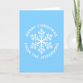 Blue Snowflake Weihnachtskarte Feiertagskarte