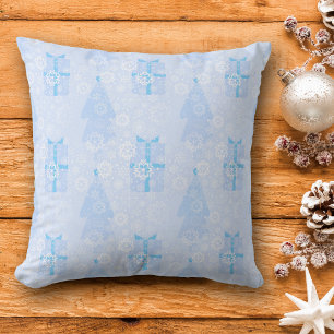 Blue Snowflake Weihnachtsmuster Kissen