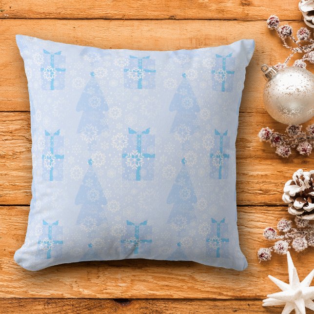 Blue Snowflake Weihnachtsmuster Kissen (Von Creator hochgeladen)
