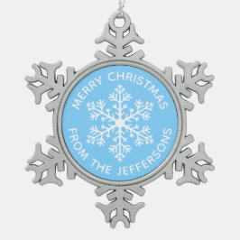 Blue Snowflake Weihnachtsschmuck Schneeflocken Zinn-Ornament