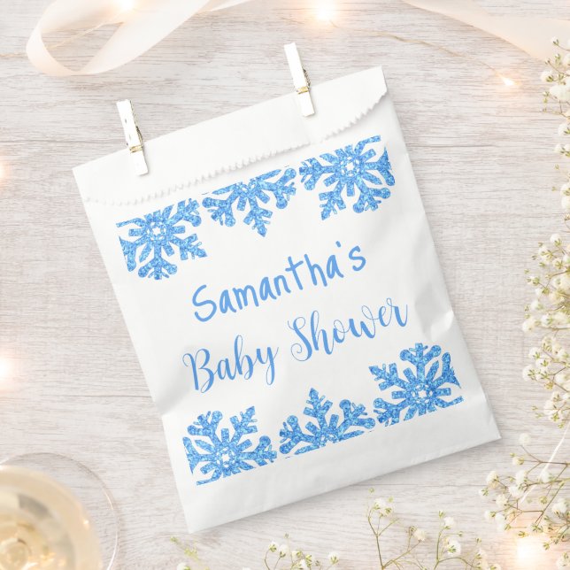 Blue Snowflake Winter Boy Baby Dusche Geschenktütchen (Ausgeschnitten)
