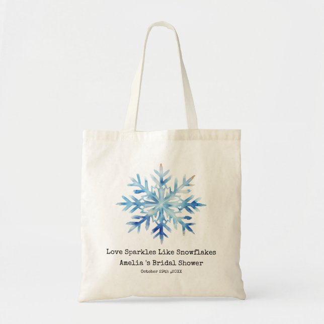 Blue Snowflake Winter Brautparty Favoriten Tragetasche (Vorne)