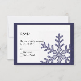 Blue Snowflake Winter Hochzeitskarte RSVP Karte