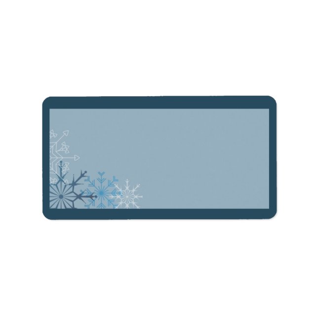 Blue Snowflake Winter Mailadresse Label Adressaufkleber (Vorne)