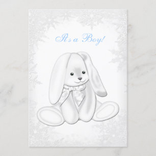 Blue Snowflake Winter Wonderland Baby Boy Dusche Einladung