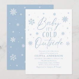 Blue Snowflakes Baby Es ist kalt Outside Baby Dusc Einladung