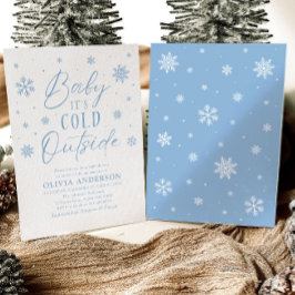 Blue Snowflakes Baby Es ist kalt Outside Baby Dusc Einladung