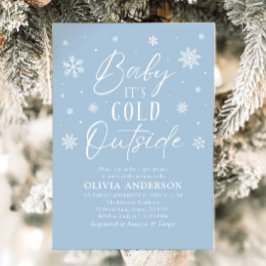 Blue Snowflakes Baby Es ist kalt Outside Baby Dusc Einladung