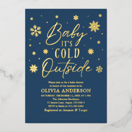 Blue Snowflakes Baby Es ist kalt Outside Baby Dusc Folieneinladung