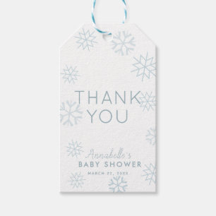 Blue Snowflakes Baby seine kalte Außenwelt Danke Geschenkanhänger