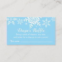 Blue Snowflakes Baby Showdusche Windeln Raffle Tic