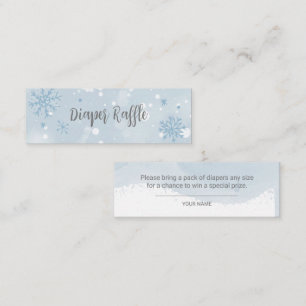 Blue Snowflakes Boy Baby Dusche Windelwanne Windel Mini Visitenkarte