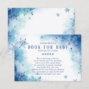 Blue Snowflakes Boys Baby Showbook for Baby Begleitkarte