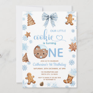 Blue Snowflakes Cookies wird eins Einladung
