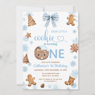 Blue Snowflakes Cookies wird eins Einladung