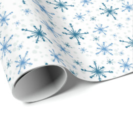 Blue Snowflakes Geschenkpapier