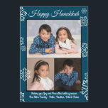 Blue Snowflakes - Hanukkah Foto Flat Feiertagskarte<br><div class="desc">Blue Snowflakes - Hanukkah Foto Flat</div>