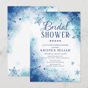 Blue Snowflakes Invitation à la douche nuptiale d'