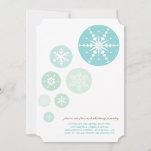 Blue Snowflakes Invitation Fête/Noël