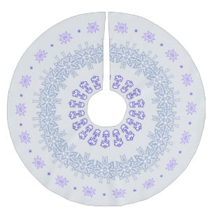 Blue Snowflakes Ring Polyester Weihnachtsbaumdecke