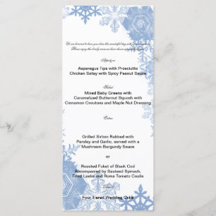 Blue Snowflakes sur le menu Mariage blanc