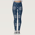 Blue Snowflakes Weihnachten Sweater Strick Pattern Leggings<br><div class="desc">Red Snowflakes Weihnachten Sweater Strick Muster.</div>