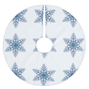 Blue Snowflakes Weihnachtsbaumrock Polyester Weihnachtsbaumdecke