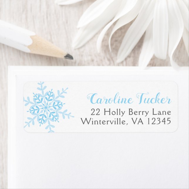 Blue Snowflakes Winter Baby Boy Dusche Adresse (Insitu)
