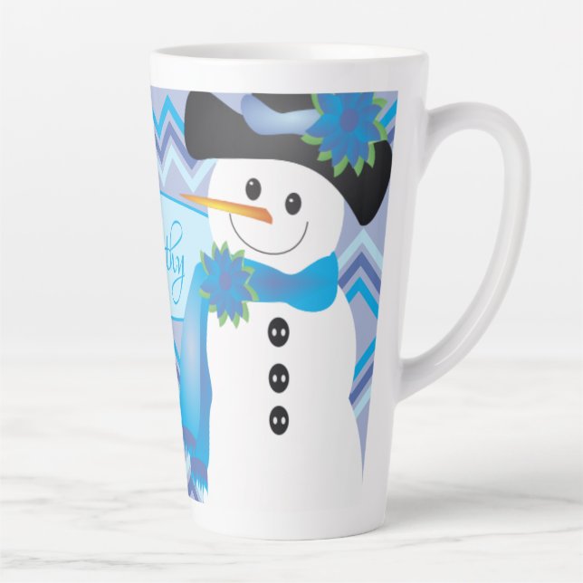 Blue Snowman Art Milchtasse (Rechts)