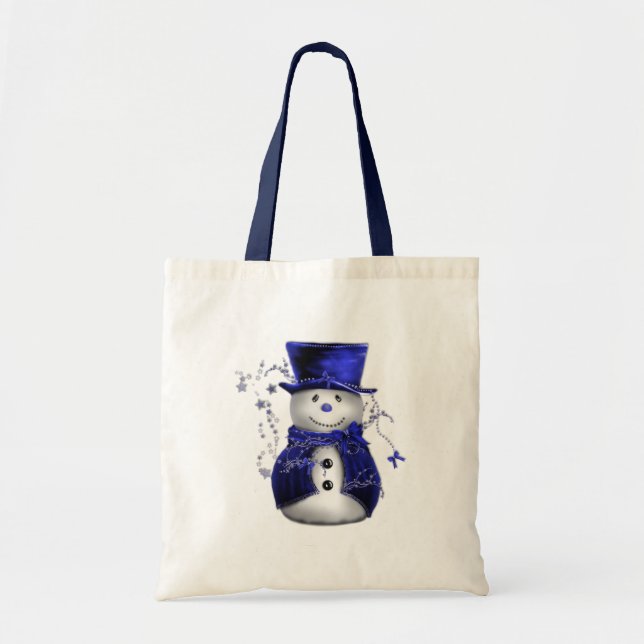 Blue Snowman Christmas Tragetasche (Vorne)