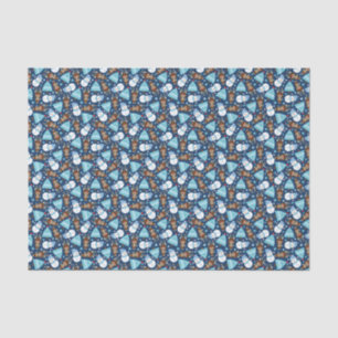 Blue Snowman und Blue Christmas Tree Seidenpapier