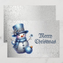 Blue Snowman Weihnachten Elegante Winter