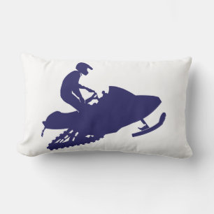 Blue Snowmobiler Snowmobiler Lendenkissen