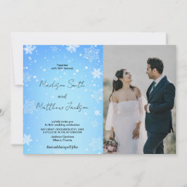 Blue Snows Hochzeitseinladungen mit Foto Einladung