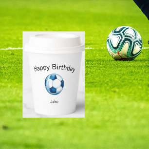 Blue Soccer Ball Custom Geburtstagsparty Pappbecher