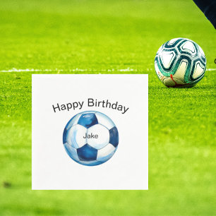 Blue Soccer Ball Custom Geburtstagsparty Serviette